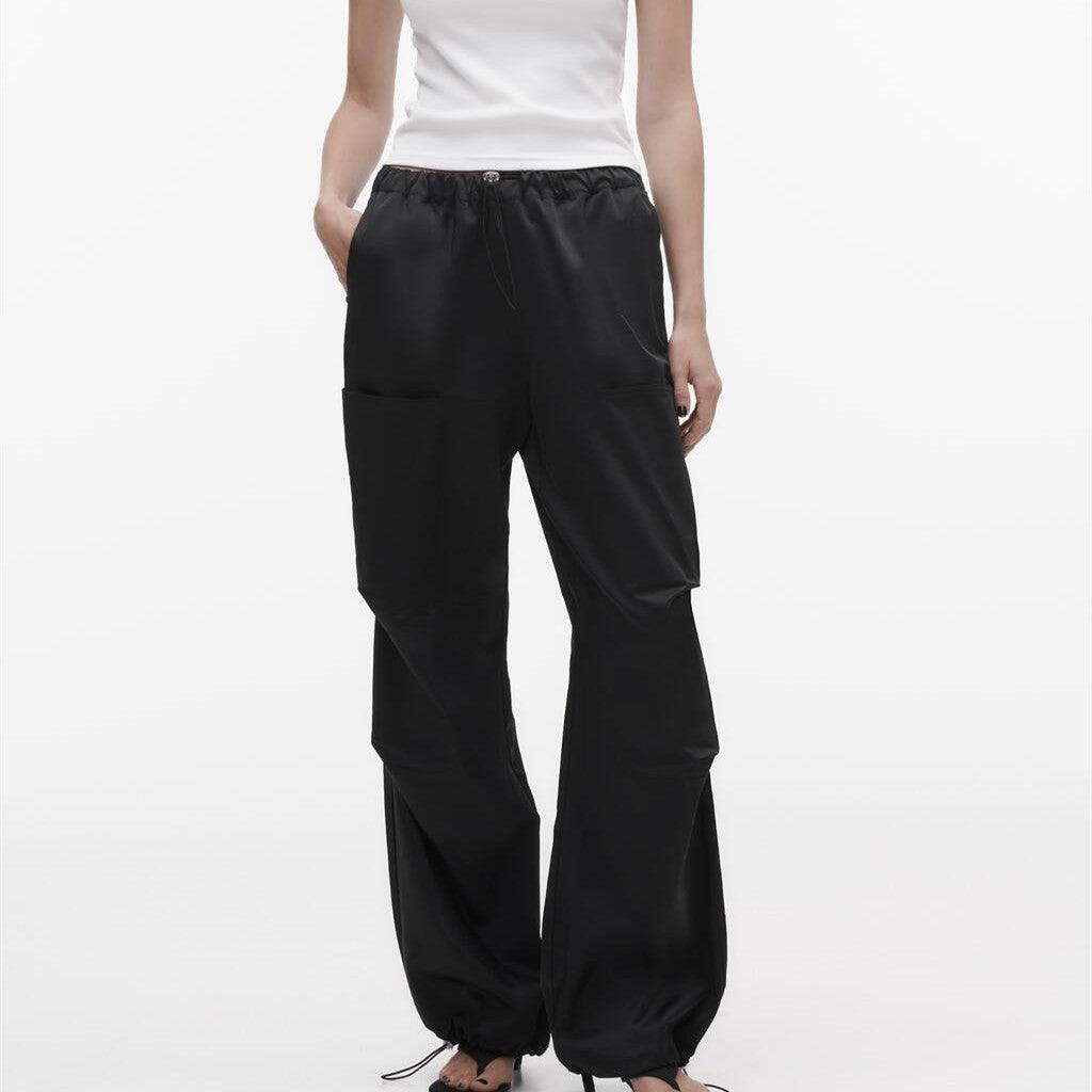 Women's Fashionable Silk Satin Casual Wide-leg Pants - Nioor