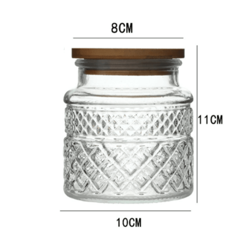 New French Glass Sealed Jar Bamboo Lid Moisture-proof Storage Jar - Nioor