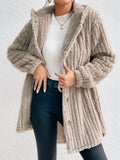 Women's Fashion Rabbit Plush Hooded Cardigan Coat - Nioor