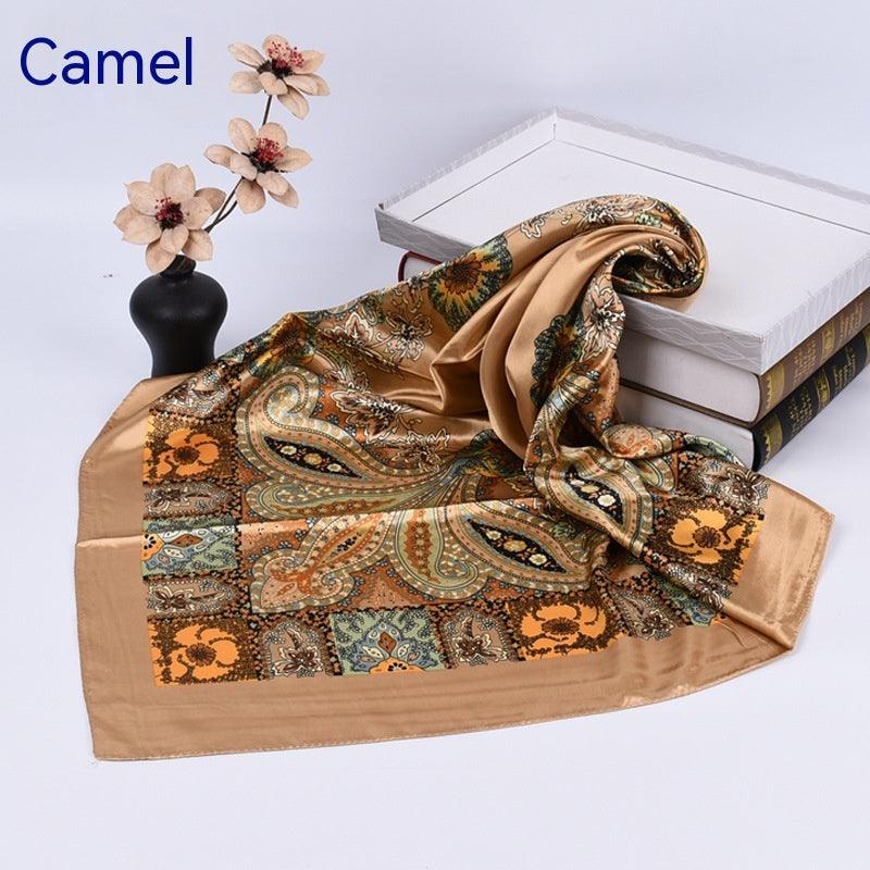 Spring New Versatile Large Kerchief Silk Scarf Classic Retro Printing - Nioor