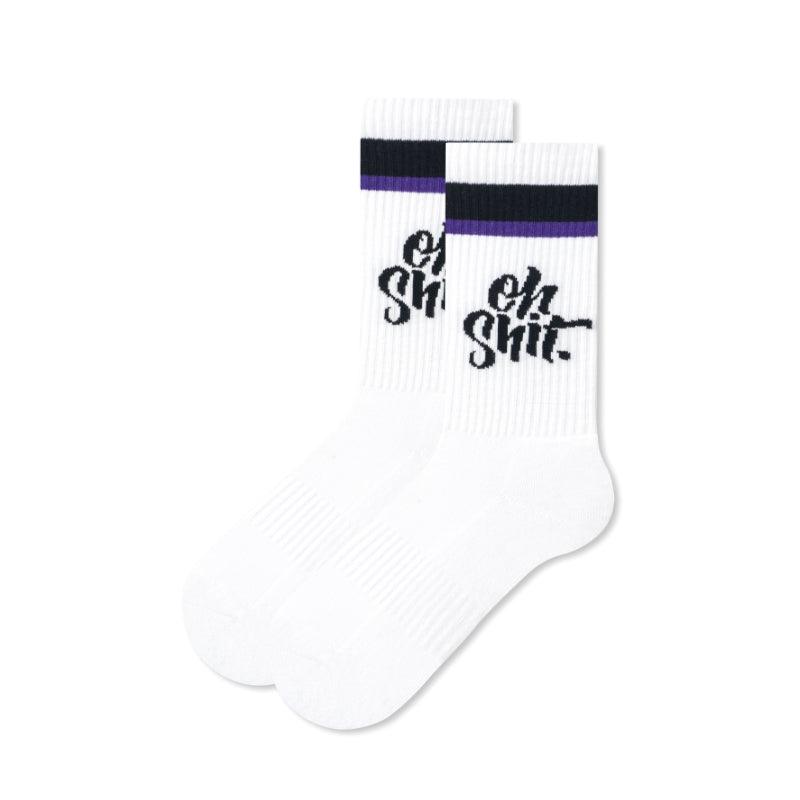 Street Sports Men's Korean Version Of The Letter White Mid-tube Thickened Basketball Socks - Nioor