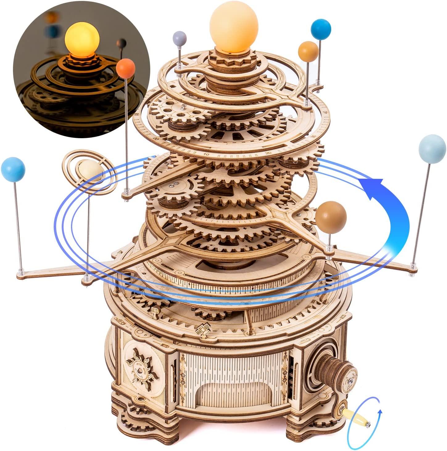 Robotime ROKR 316PCS Rotatable Mechanical Orrery 3D Wooden Puzzle Games Assemble Model Building Kits Toys Gift For Children Boys - Nioor