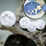 4pcs Plum Flower Plunger Cutter Sugarcraft Fondant Cake Decorating DIY Tool - Nioor