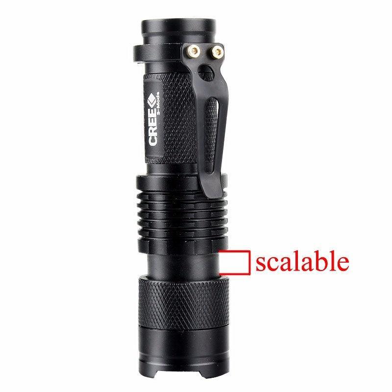 5 Colors Mini LED Flashlight Q5 2000lm Waterproof LED Laterna 1 Modes Zoomable PortableTorch Penlight AA 14500 - Nioor