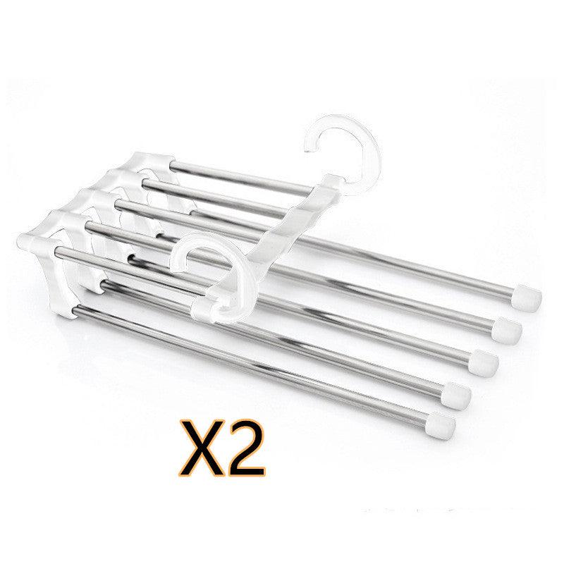 5 In 1 Wardrobe Hanger Multi-functional Clothes Hangers Pants Stainless Steel Magic Wardrobe Clothing Hangers For Clothes Rack - Nioor