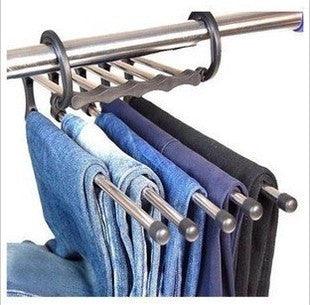 5 In 1 Wardrobe Hanger Multi-functional Clothes Hangers Pants Stainless Steel Magic Wardrobe Clothing Hangers For Clothes Rack - Nioor