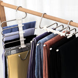 5 In 1 Wardrobe Hanger Multi-functional Clothes Hangers Pants Stainless Steel Magic Wardrobe Clothing Hangers For Clothes Rack - Nioor