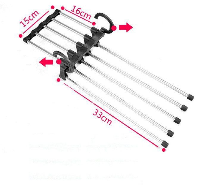 5 In 1 Wardrobe Hanger Multi-functional Clothes Hangers Pants Stainless Steel Magic Wardrobe Clothing Hangers For Clothes Rack - Nioor