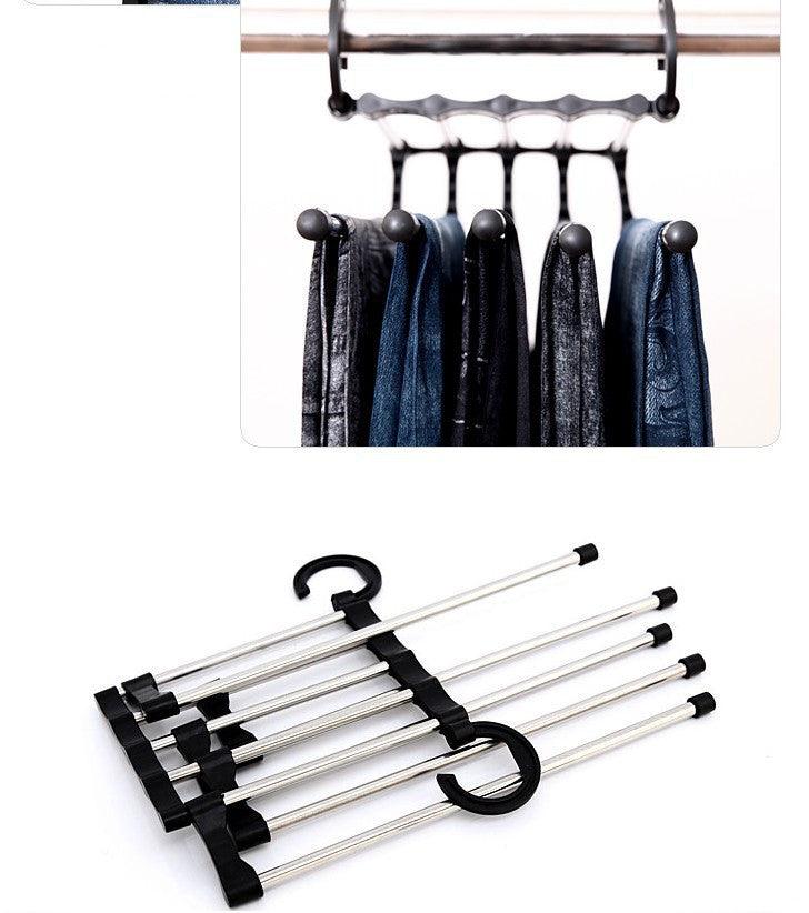 5 In 1 Wardrobe Hanger Multi-functional Clothes Hangers Pants Stainless Steel Magic Wardrobe Clothing Hangers For Clothes Rack - Nioor