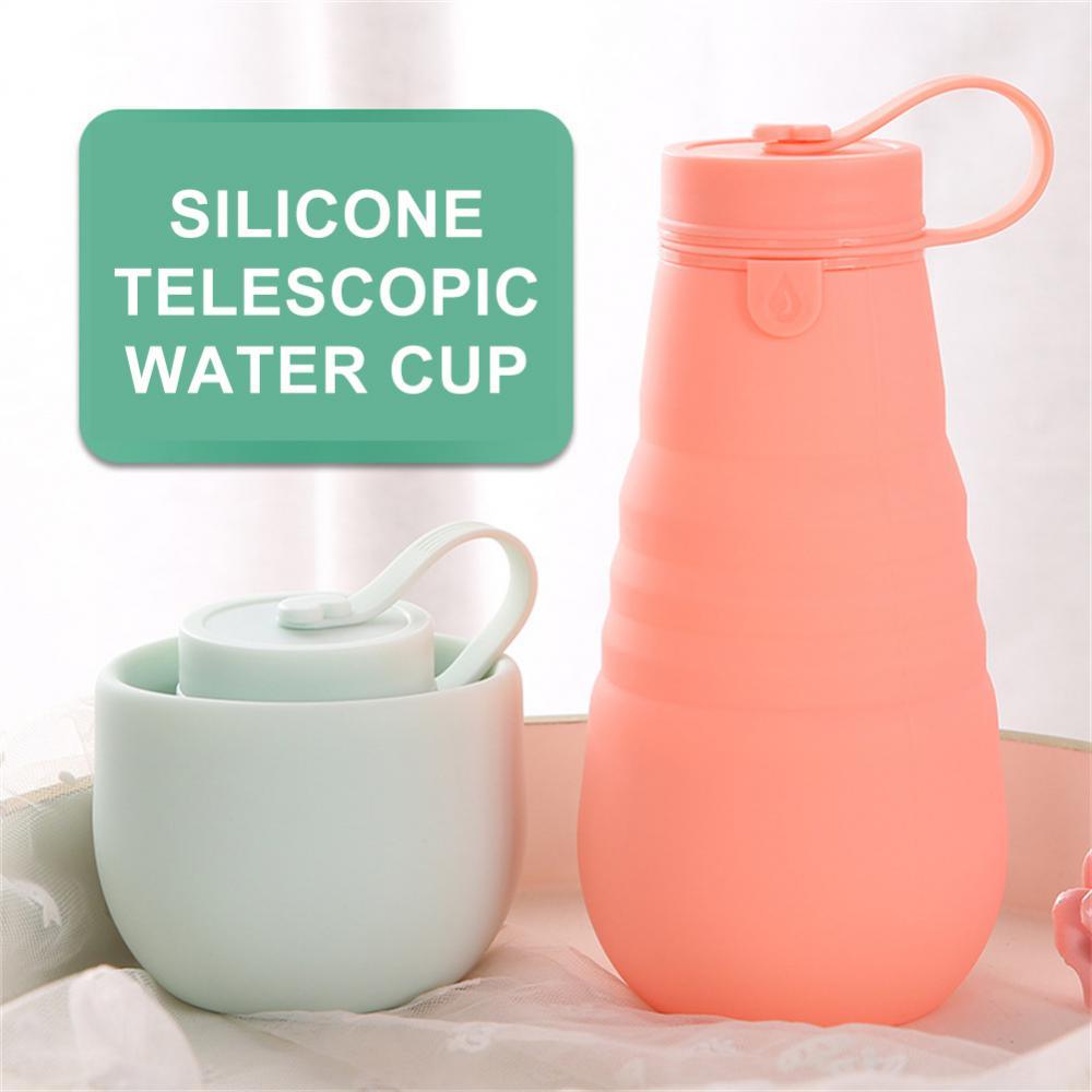 500ml Portable Retractable Silicone Cups Foldable Collapsible Water Bottle Outdoor Travel Drinking Cup For Camping Drinkware Kitchen Gadgets In Summer - Nioor