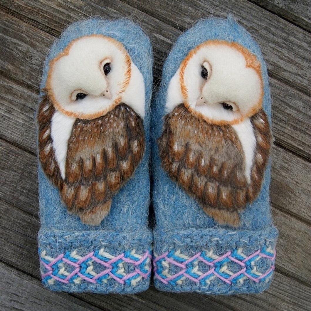 Owls Knitted Wool Gloves Winter Warm Cartoon Gloves For Christmas Gift - Nioor