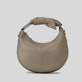 Fashionable Simple Soft Pu Saddle Bag Women's Niche Stitching Knotted Handbag