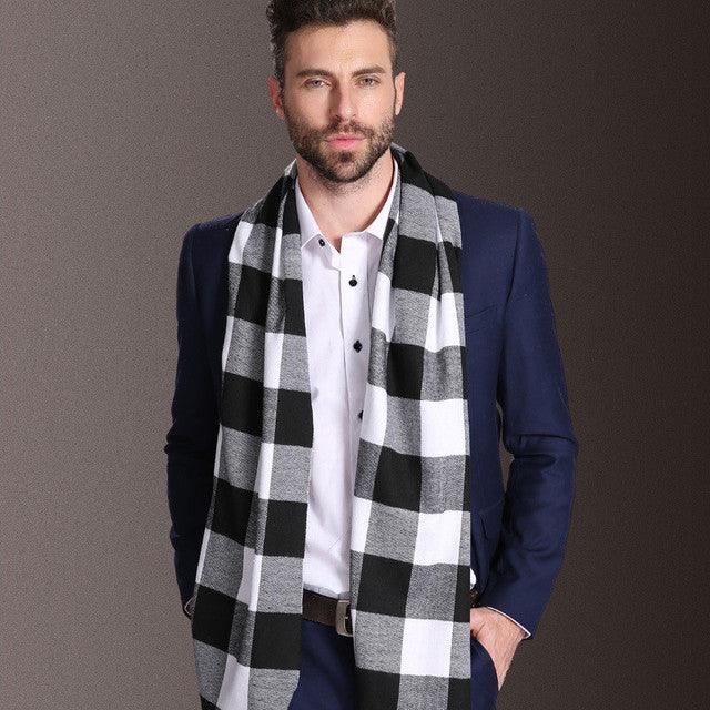 New Europe Fashion Shawl Scarves Men Winter Warm Tartan - Nioor