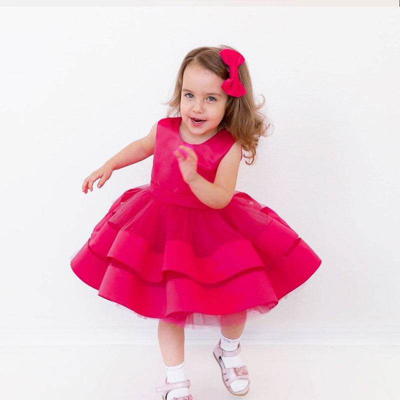 Girls' Puffy One-year-old Full Moon Birthday Dress