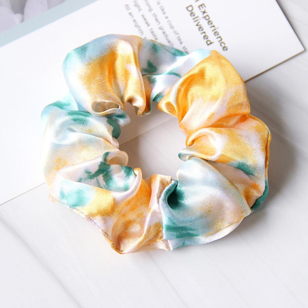 Simple Cloth Satin Tie-dye Children Large Intestine Ring Hair Accessories Headdress - Nioor