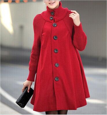 Plus Size Women's Mid-length Loose Woolen Coat - Nioor