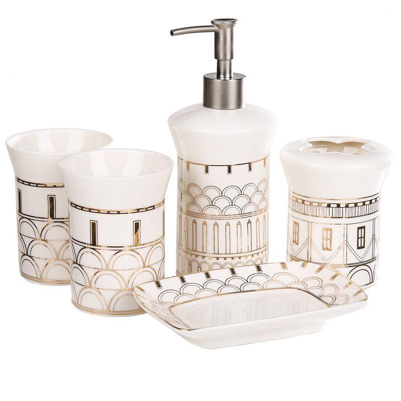 Ceramic Five-piece Bathroom Toilet Set - Nioor