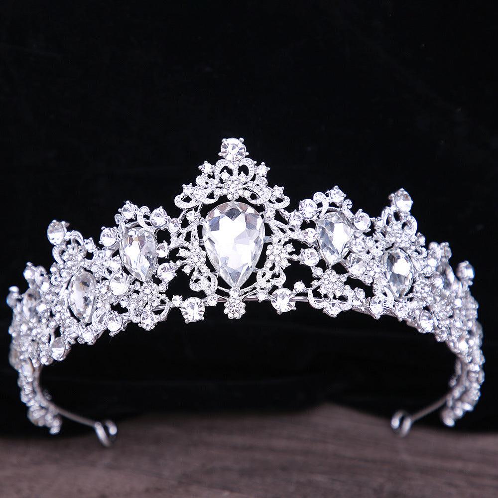 Baroque Rhinestone Crystal Bridal Crown - Nioor