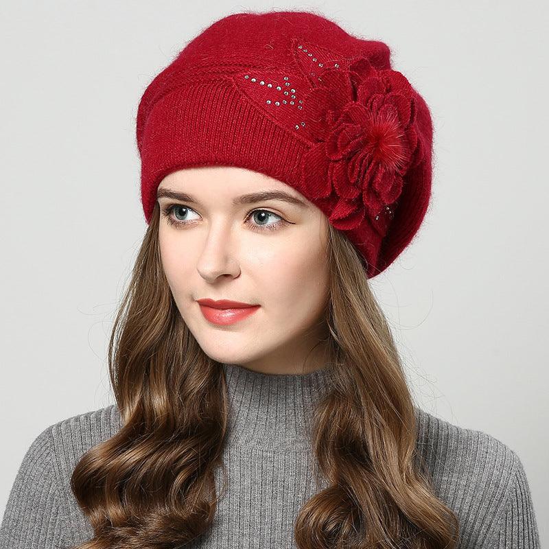 Autumn Winter All-match Rabbit Fur Knitted Woolen Cap Women - Nioor