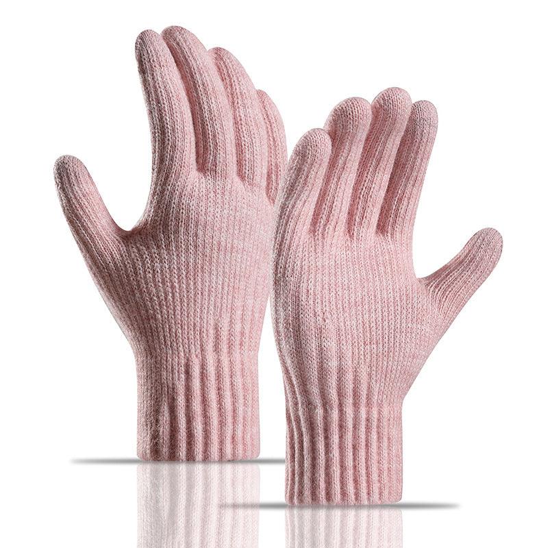 Winter Fleece Lined Padded Warm Keeping Knitted Gloves For Women - Nioor