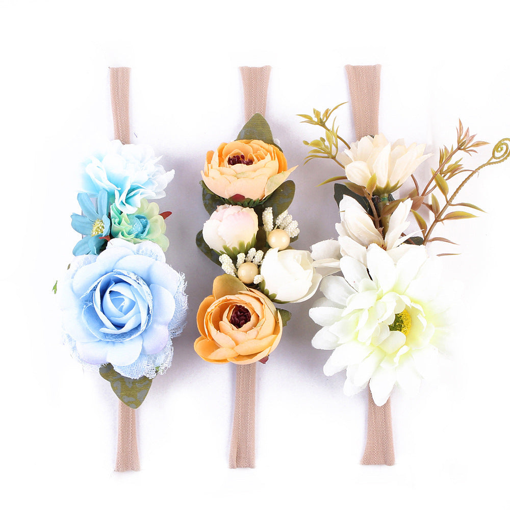 Flower Headband Baby Headdress Photo Headband Headband Child Camellia Wreath Seaside Holiday Simulation Flower Hair Band