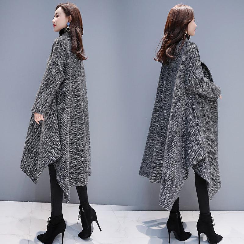 Autumn And Winter New Slimming Cape Woolen Coat Casual - Nioor