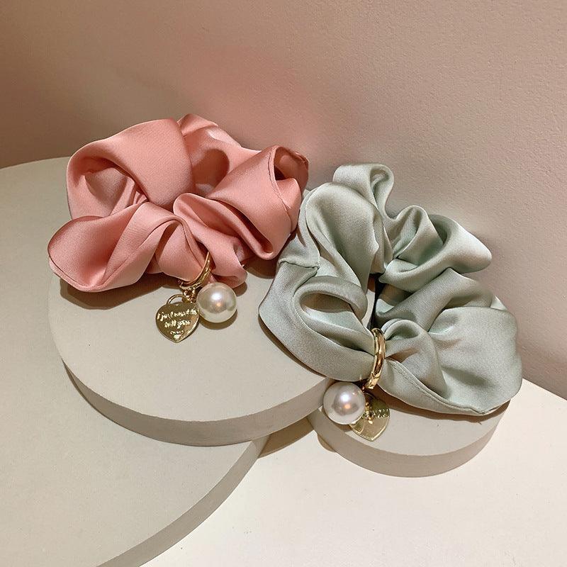 Simple Solid Color High-grade Texture Elegant Low Ponytail Headdress Flower Hair Ring - Nioor