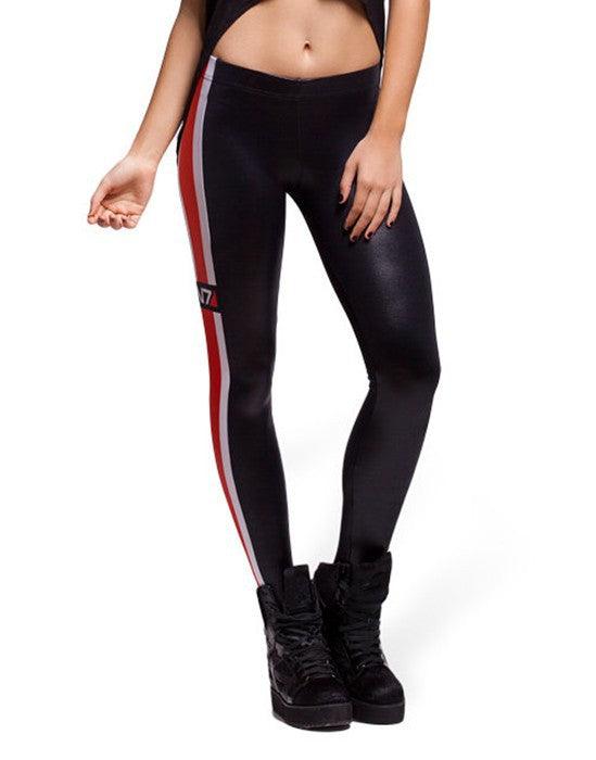 Women's Digital Printed Striped Skinny Leggings - Nioor