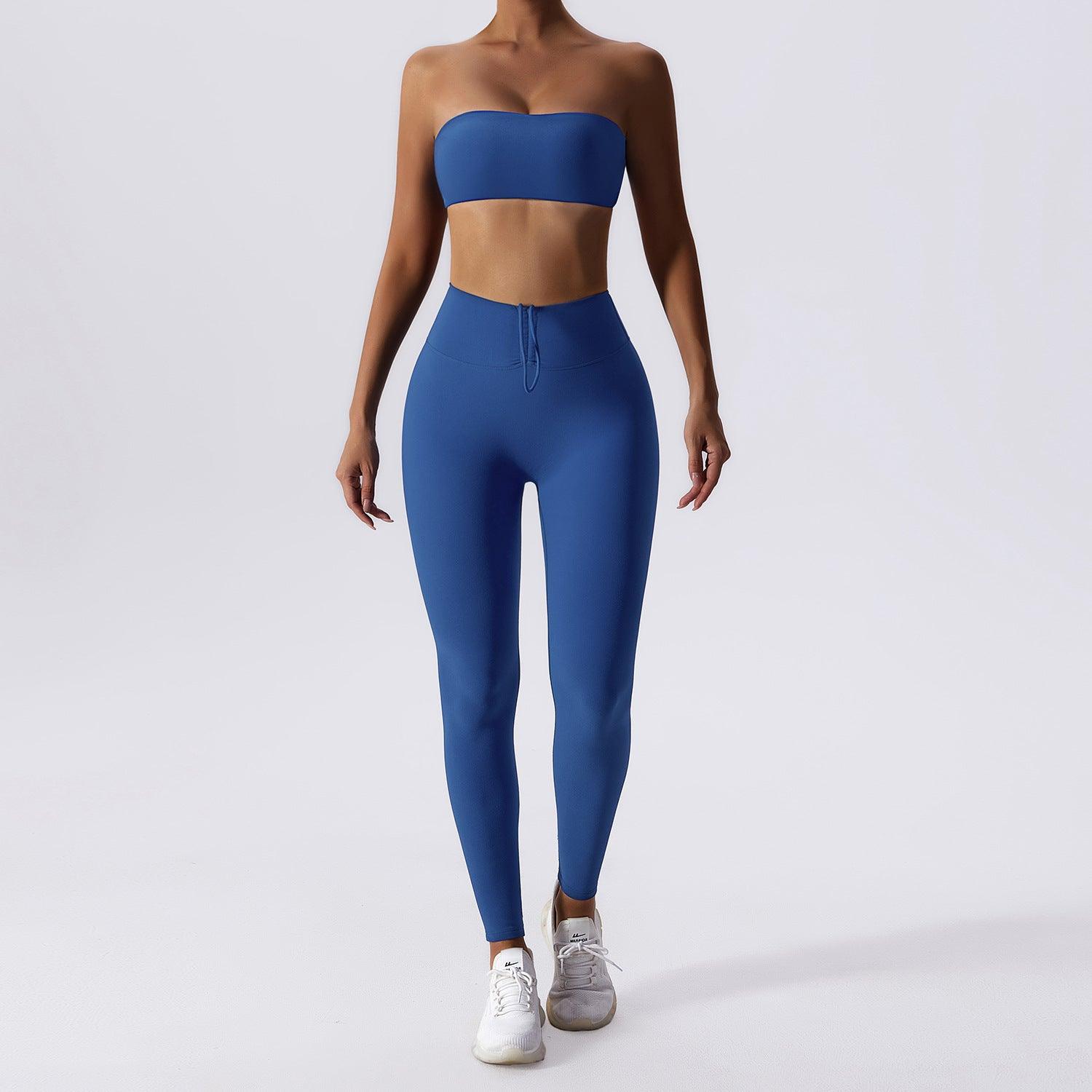 Basic Sports Nude Feel Skinny Yoga Clothes Suit For Women - Nioor