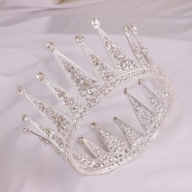 Alloy Retro Round Bridal Crown Hair Ornament - Nioor