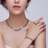 New Korean style diamond earring necklace set - Nioor