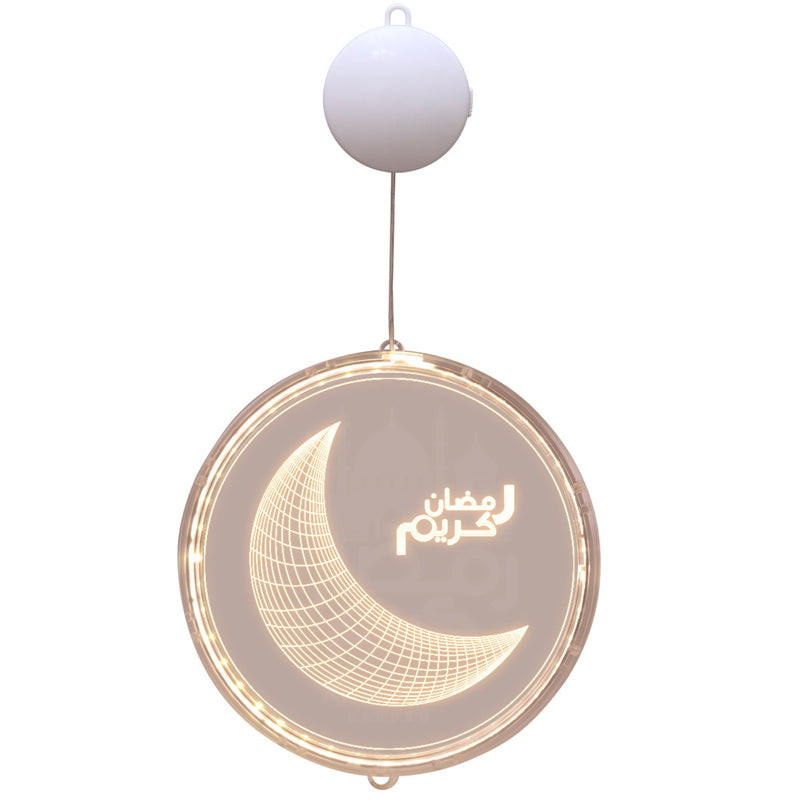 Acrylic Moon Castle Eid Al Fitr Hanging Lamp Battery