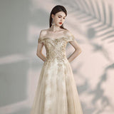 Banquet Fashion Temperament A Shoulder Flamboyant Dress - Nioor