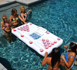 Water Party Air Mattress Ice Bucket Cooler Cup Holder Inflatable Beer Pong Table Pool Float - Nioor