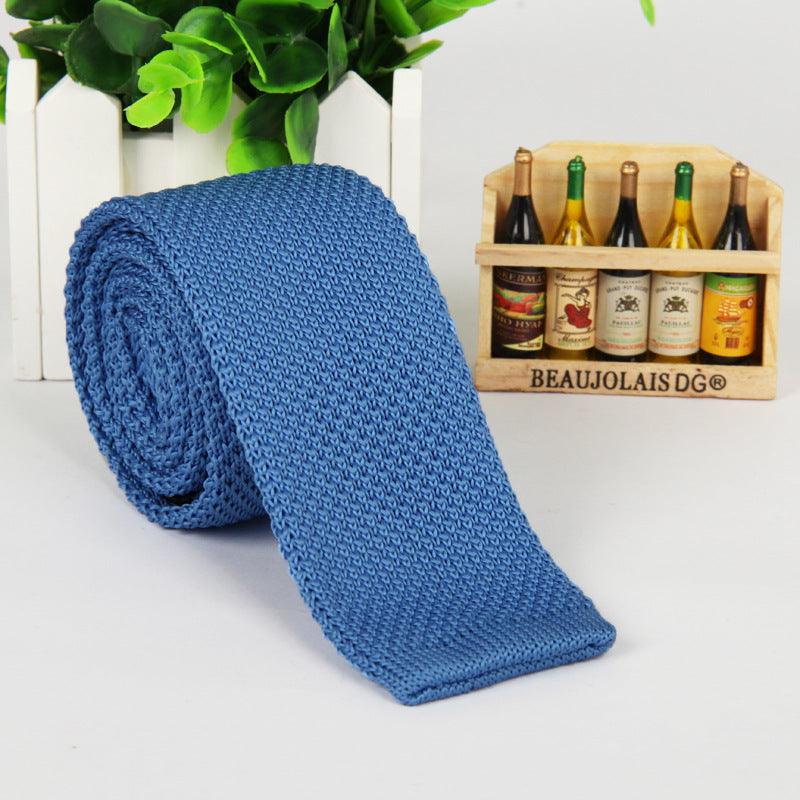 Solid-color knitted tie for men - Nioor