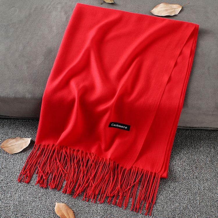 Fashion Simple Solid Color Tassel Scarf Shawl - Nioor