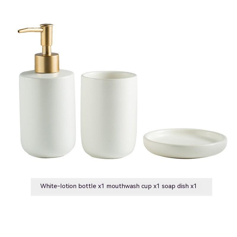 Solid Color Ceramic Bathroom Four-piece Set - Nioor