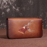 Women's Retro Real Leather Zipper Wallet