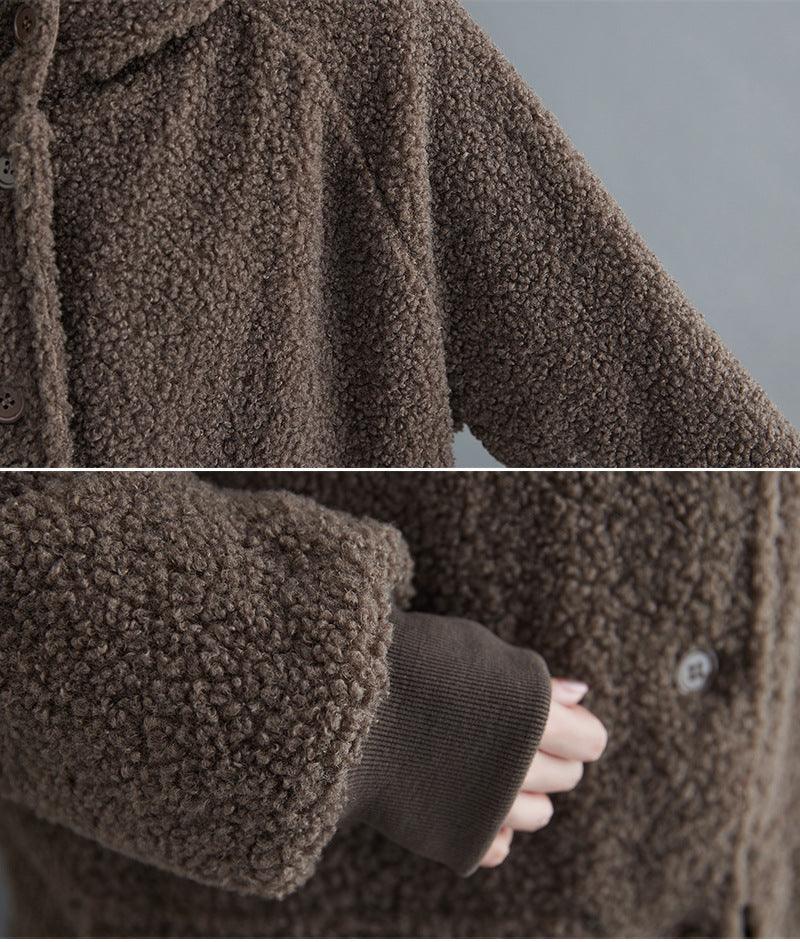 Large Loose Medium Length Lamb Wool Leisure - Nioor