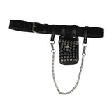 Punk Belt Bag Belt Chain Decoration Rivet Hollow-out Small Bag Belt - Nioor