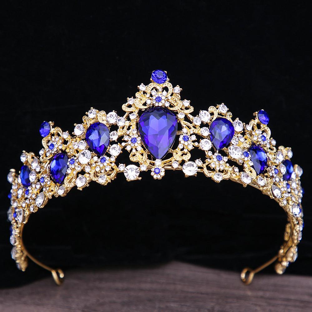 Baroque Rhinestone Crystal Bridal Crown - Nioor