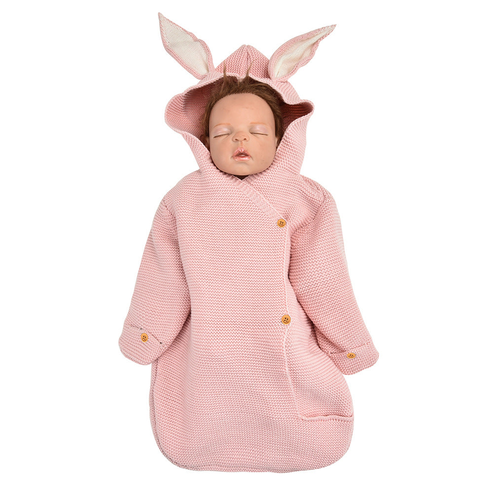 Knitted rabbit sleeping bag