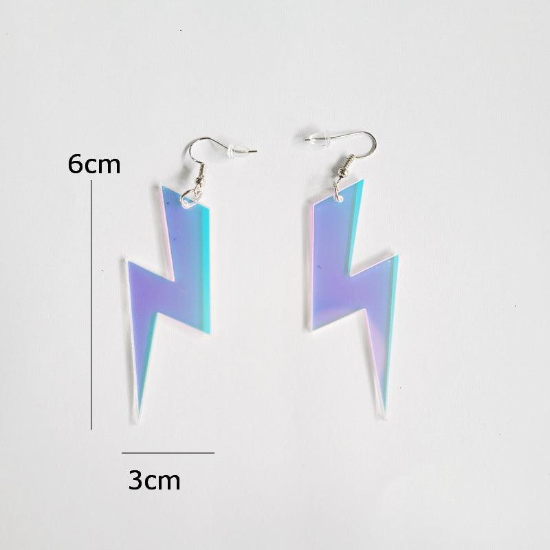 Colorful Laser Color-changing Acrylic Hollow Stud Earrings - Nioor