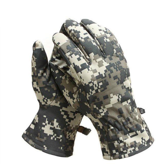 Outdoor Tactics Warm Soft Gloves Shark Leather Camouflage Windproof - Nioor