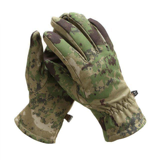 Outdoor Tactics Warm Soft Gloves Shark Leather Camouflage Windproof - Nioor