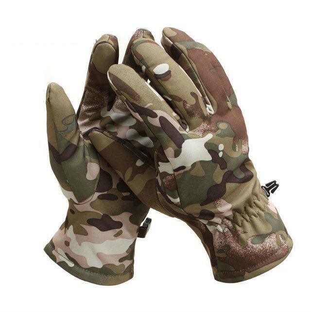 Outdoor Tactics Warm Soft Gloves Shark Leather Camouflage Windproof - Nioor