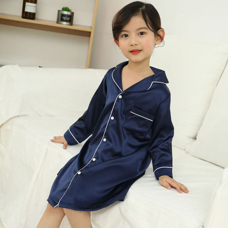 Silk shirt skirt mother girl pajamas