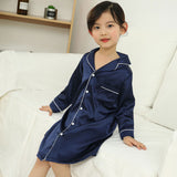 Silk shirt skirt mother girl pajamas