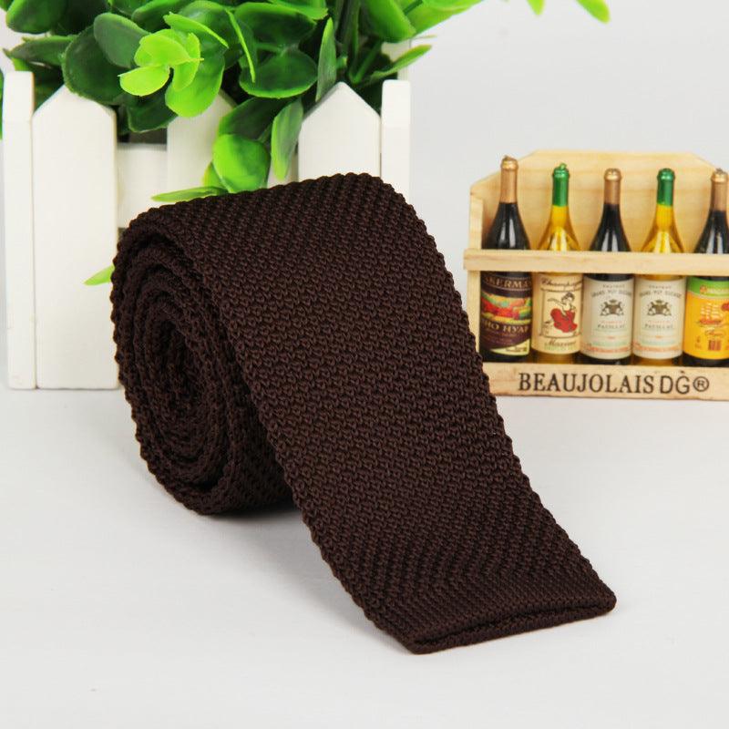 Solid-color knitted tie for men - Nioor