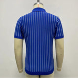 Summer New Striped Slim-fit Short Sleeve Lapel Business - Nioor